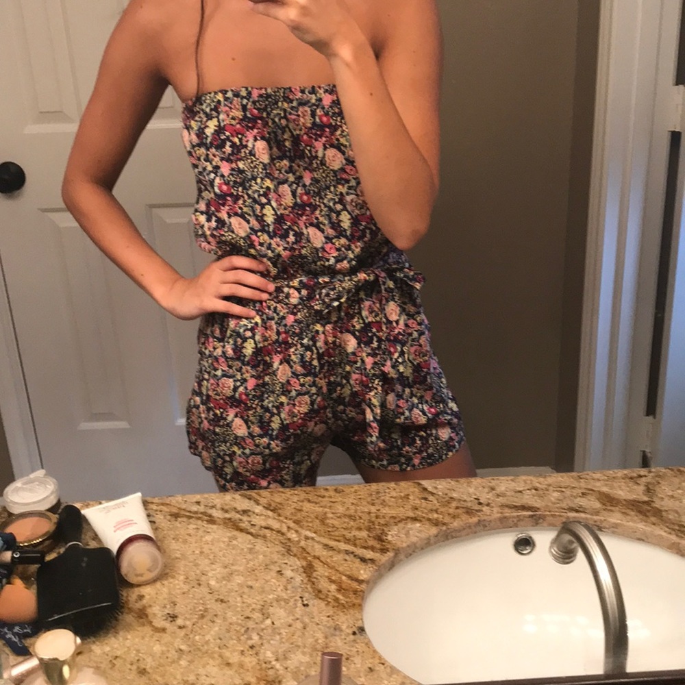 LA hearts floral romper
